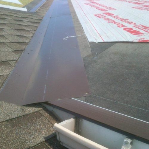close up of roof installation